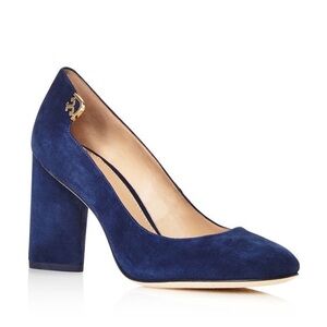 Tory Burch Elizabeth Suede High Block Heel Pumps Size 7